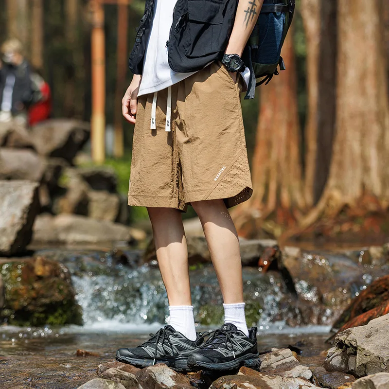 Men's Summer Casual Loose Solid Color Ice Silk Sensual Feel 5-Minute Shorts