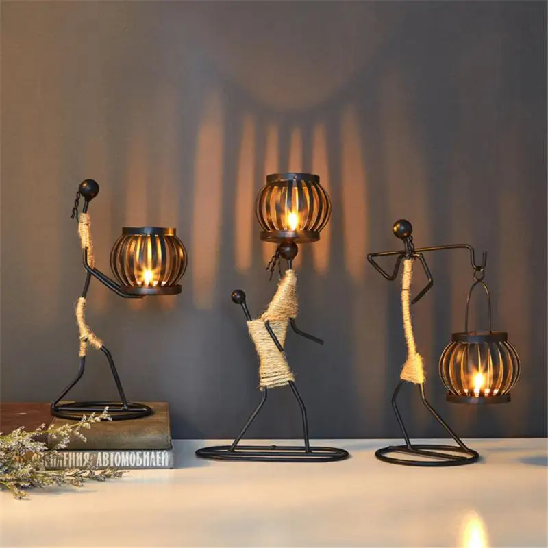 

Creative Human Figurines Candlestick Rustic Wedding Candle Holder Music Pub Bar Counter Decor Home Decoration Small Ornaments