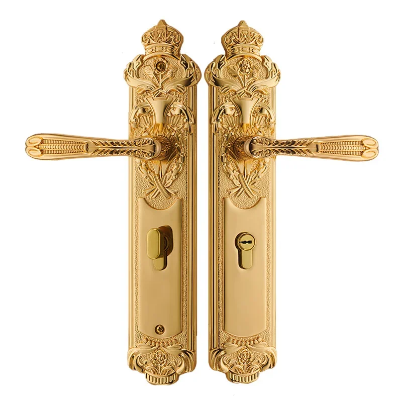 Newlaking Pomo De Puerta De Privacidad Con Cerradura, Manija De Puerta Interior De Cristal Para Dormitorio, Baño, Armario, Latón Satinado, 1 Paquete