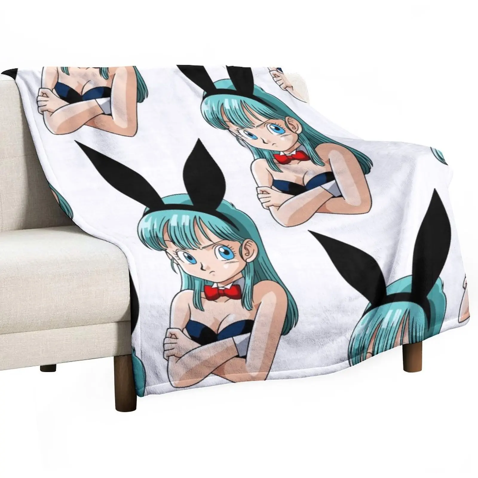 

bulma bunny Throw Blanket Designer Blankets Shaggy Blanket