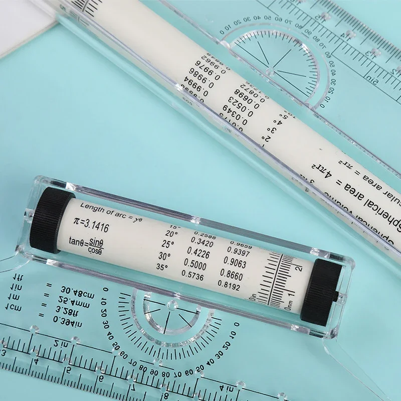 Drawing Ruler Zxiixz Angles Line 15cm 30cm Multi-Function Roll Draw Metric Rolling Clear Parallel