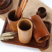 Bamboo Wooden Chopstick Cylinder Tableware Drainage Kitchen Storage Container Bamboo Sign Cylinder Restaurant Supplies 1