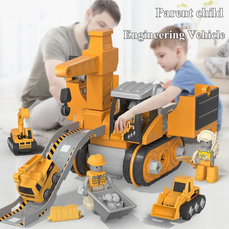 Kids Engineering Vehicle Electric Drill Tool Toys Match Children Educational Assembled Sets Tools For Boys Nut Building Gift 2