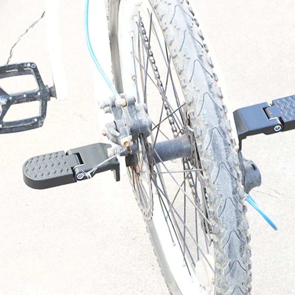 Reposapiés Plegables Para Bicicleta Eléctrica - 2 Pedales De Pasajero, Acero Al Carbono Y Goma, Antideslizantes