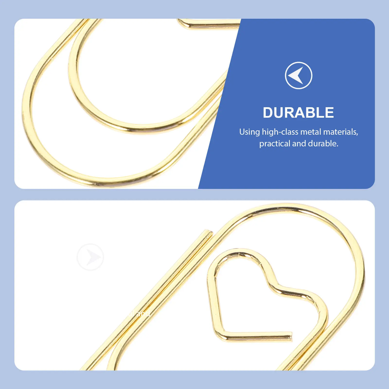 100Pcs 독특한 모양의 미니 하트 금속 클립 사무실 문서 책 읽기 DIY 사진 앨범을위한 뜨개질 클립