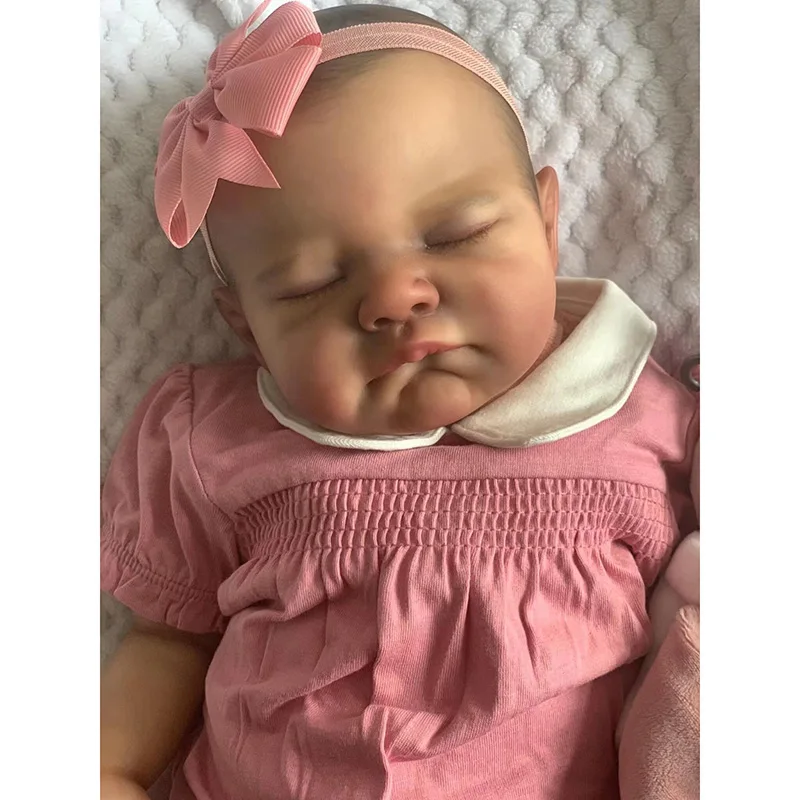 

Кукла реборн 20 дюймов, уже окрашенная в августе, как на картинке, Реалистичная, мягкая на ощупь, с эффектом 3D Кожа, волосы ручной работы