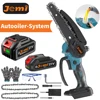 Jemi Tool 21V mini chainsaw, 6 inch electric chainsaw with automatic lubrication system for garden, yard 1