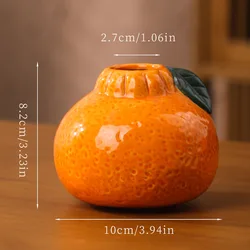 Citrus - Inspired Ceramic Desktop Vase for Flower Arrangements and Hydroponic Plants (Style A M)
