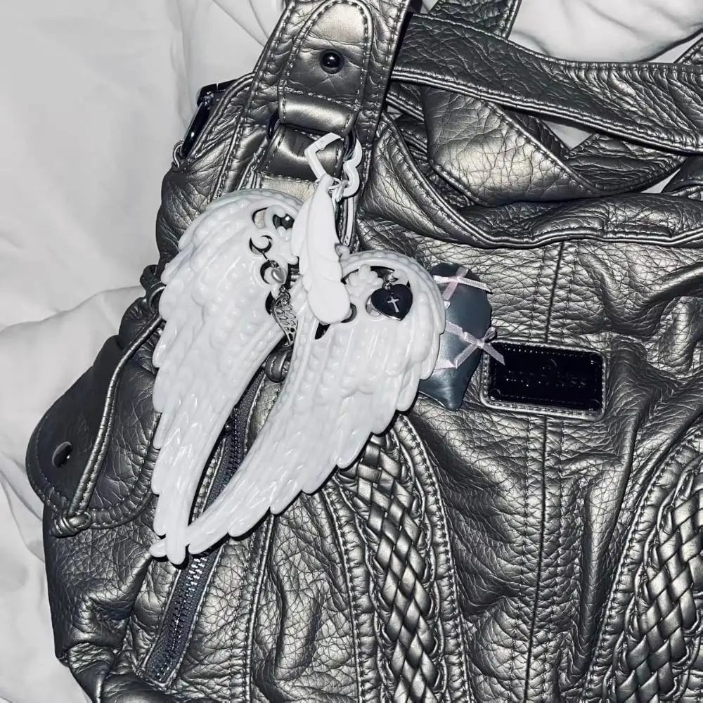 Anti-Lost Phone Lanyard Y2K Punk Angel Wings Bag Pendant Creative Bag Charms Rope Keychain Bag Ornaments Hanging Ornaments NEW