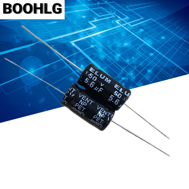 

10PCS audio speaker audio frequency division 100v 5.6 axial non-polar electrolytic capacitor 50v 5.6uf 8X17mm