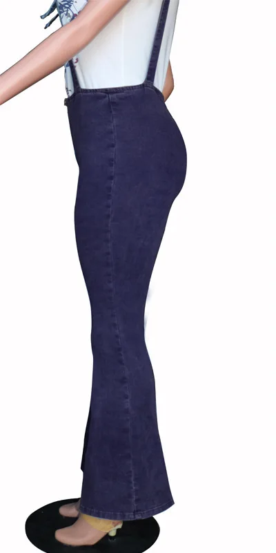 Women's Jeans High Waist Denim Street Spring and Autumn Clothing Jeans High Stretch Big Hip Lift Suspender Pants Free Shipping flare jeans
