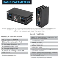 Audio DSP Digital Processor 4x50W High Power Amplifier for Honda KIA Toyota Android Car Radio Sound Upgrade Subwoofer APP Adjust 2