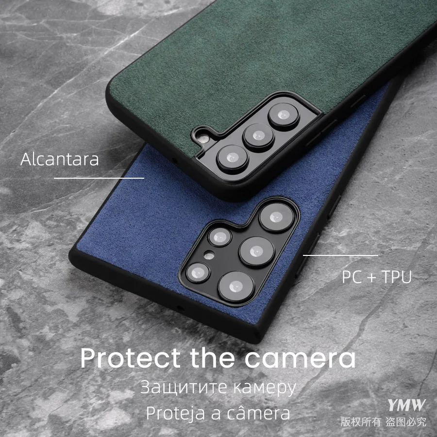 YMW ALCANTARA Case for Samsung Galaxy S24 Ultra S23 S22 S21 FE S10