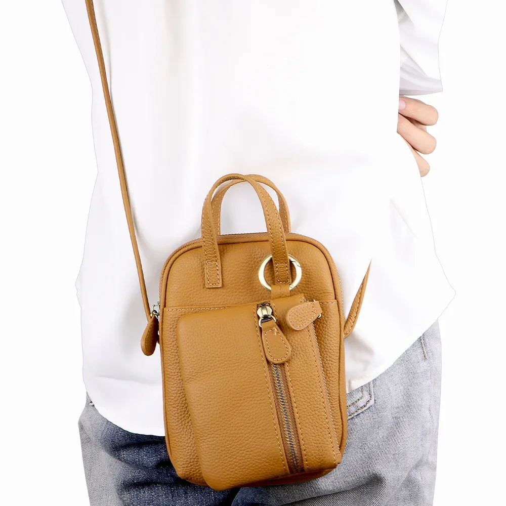 URBAN MASTERLuxury Soild Shoulder Crossbody Bags for Women Genuine Cow Leather Fashion Simple Phone Purse Small Square Bag 1590