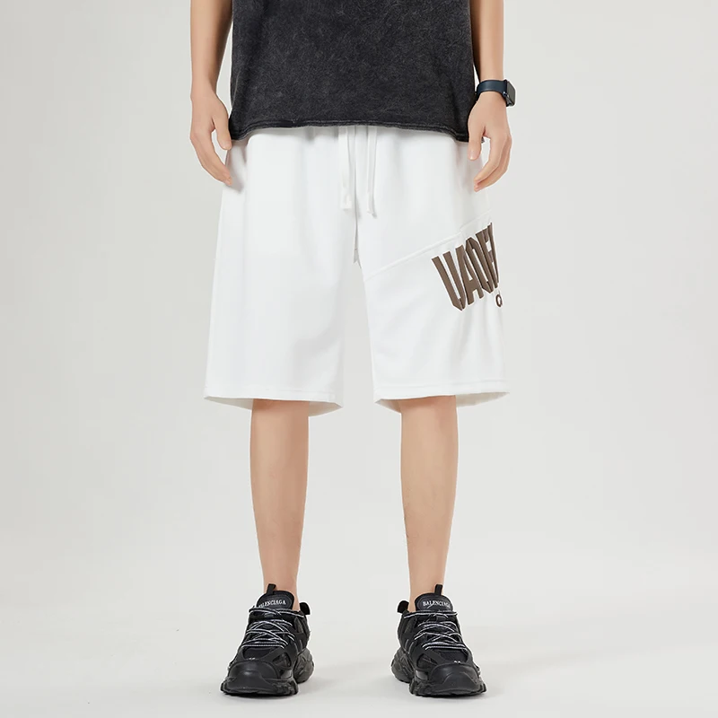 Men's Trendy Letter Print Casual Loose Breathable Short Pants 2024 Summer Youth Sports Joggers Straight Beach Shorts Ropa Hombre