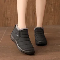 Women's Waterproof Non-slip Warm Snow Shoes, Comfortable Low Top Hiking Shoes 2