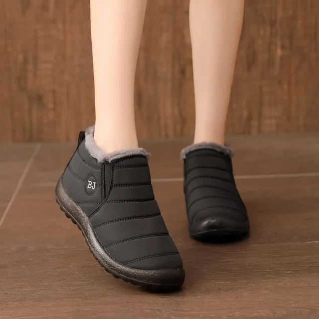 Women's Waterproof Non-slip Warm Snow Shoes, Comfortable Low Top Hiking Shoes 2