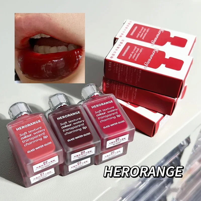 Punk Juice Red Lip Gloss Black Mirror Water Light Lip Glaze Jelly Glass Lip Oil Waterproof Lipstick Nude Clear Tint Makeup 2