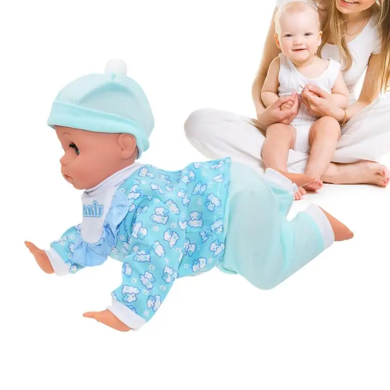 Cute Crawling Music Doll Beautiful Electric Music Girl Toy Funny Baby's Playmates Realistic Crawling Doll