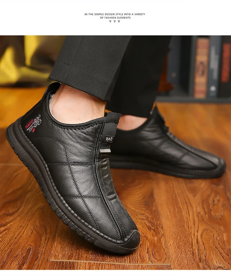 2025 Winter Men's Cotton Shoes Warm, Velvet, Waterproof, Anti slip, Thickened Walking Boots, Extra Large Size 38-48 mens shoes
