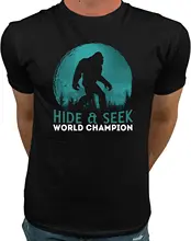  Bigfoot Hide and Seek Champion Shirt Classic Men Alternative Teenager Clothing Tops Loose Cotton O-Neck T Shirt 
