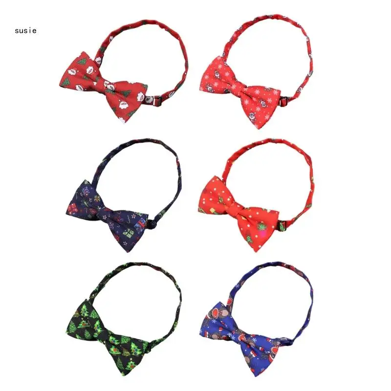 

X7YA Men Christmas Bow Tie Jacquard Neck Tie Formal Shirt Tie Adult Holiday Tie Adjustable Designers Tie Party Accessories