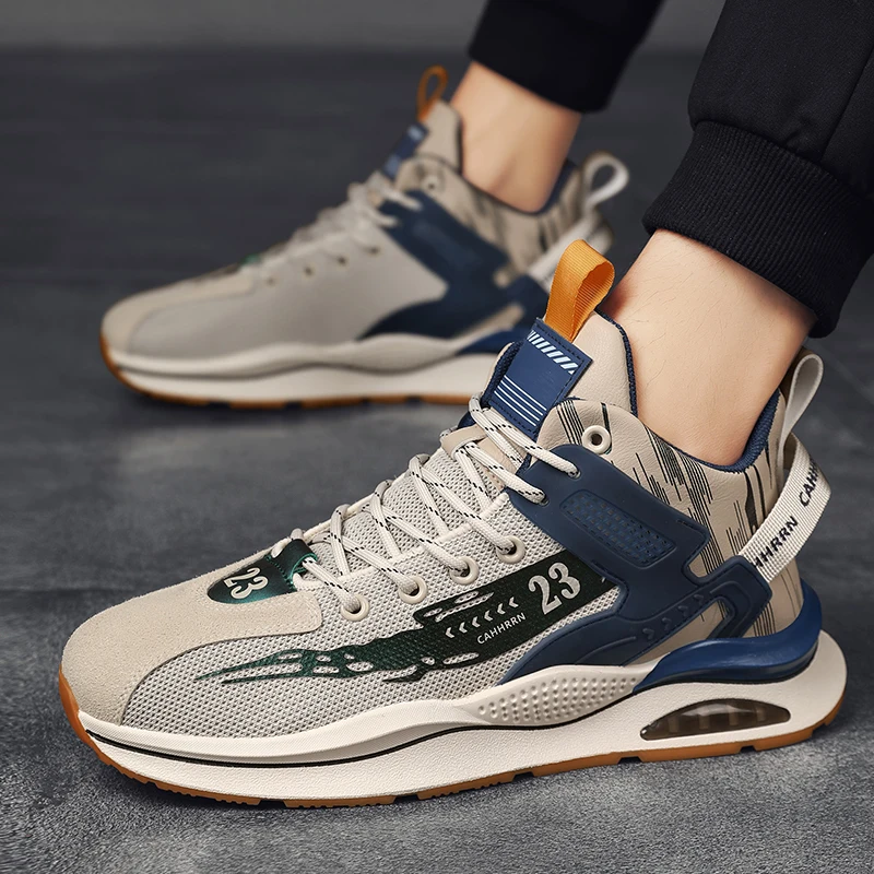 High End Brand Men's Sneakers 2023 New Breathable Fashion Casual Sports Shoes Men Thick Bottom High Top Wild Shoes for Men