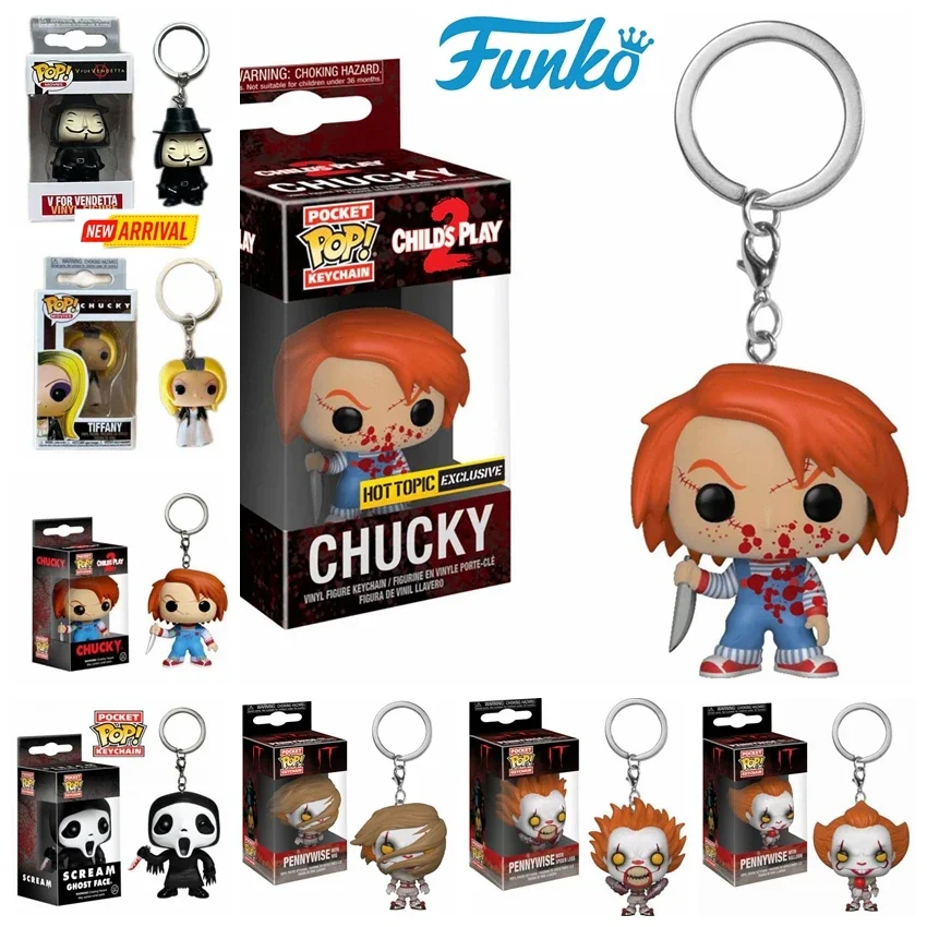 thumbnail image 2 of FUNKO TIFFANY CHILD'S PLAY Chucky V de Vendetta Pennywise Scream GhostFace Pocket Pop Llavero Colección Modelo Juguetes para niños, 2 of 5