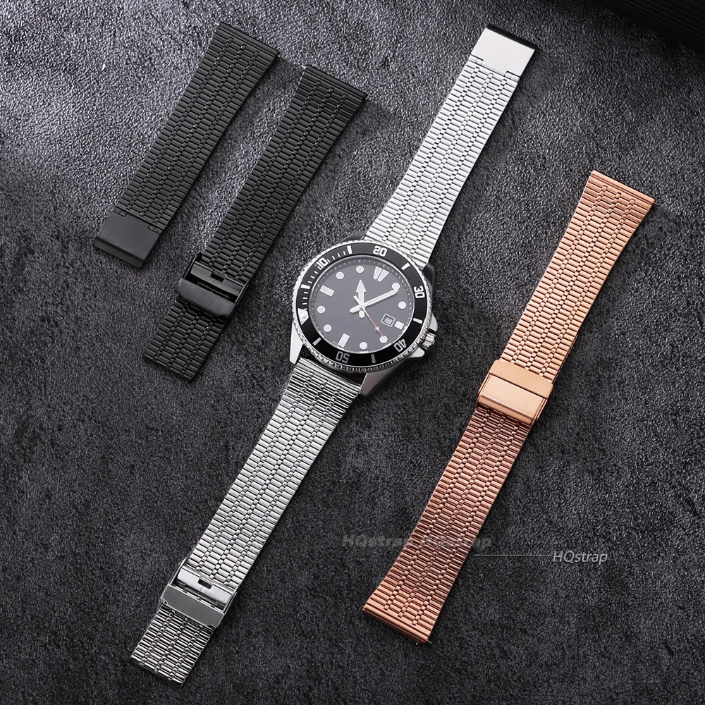 Elegant Stainless Steel Quick Release Watch Strap Bracelet - Universal Replacement Belt