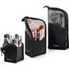 Travel Makeup Brush Bag Portable Cosmetic Brush Holder Organizer Waterproof Stand-Up Makeup Brush Pouch Zipper Toiletry Bag 1