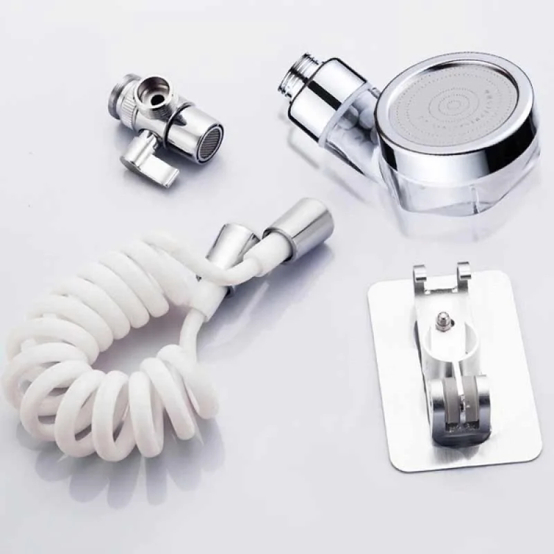 Faucet External Shower Head Set Bathroom Kitchen Basin Tap Adapter Spray Drains Strainer Hose Sink Washing Hair Shower 5