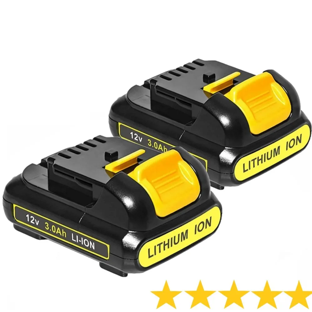 2PCS 3.0Ah 12V DCB120 Battery Compatible with Dewalt Lithium Battery