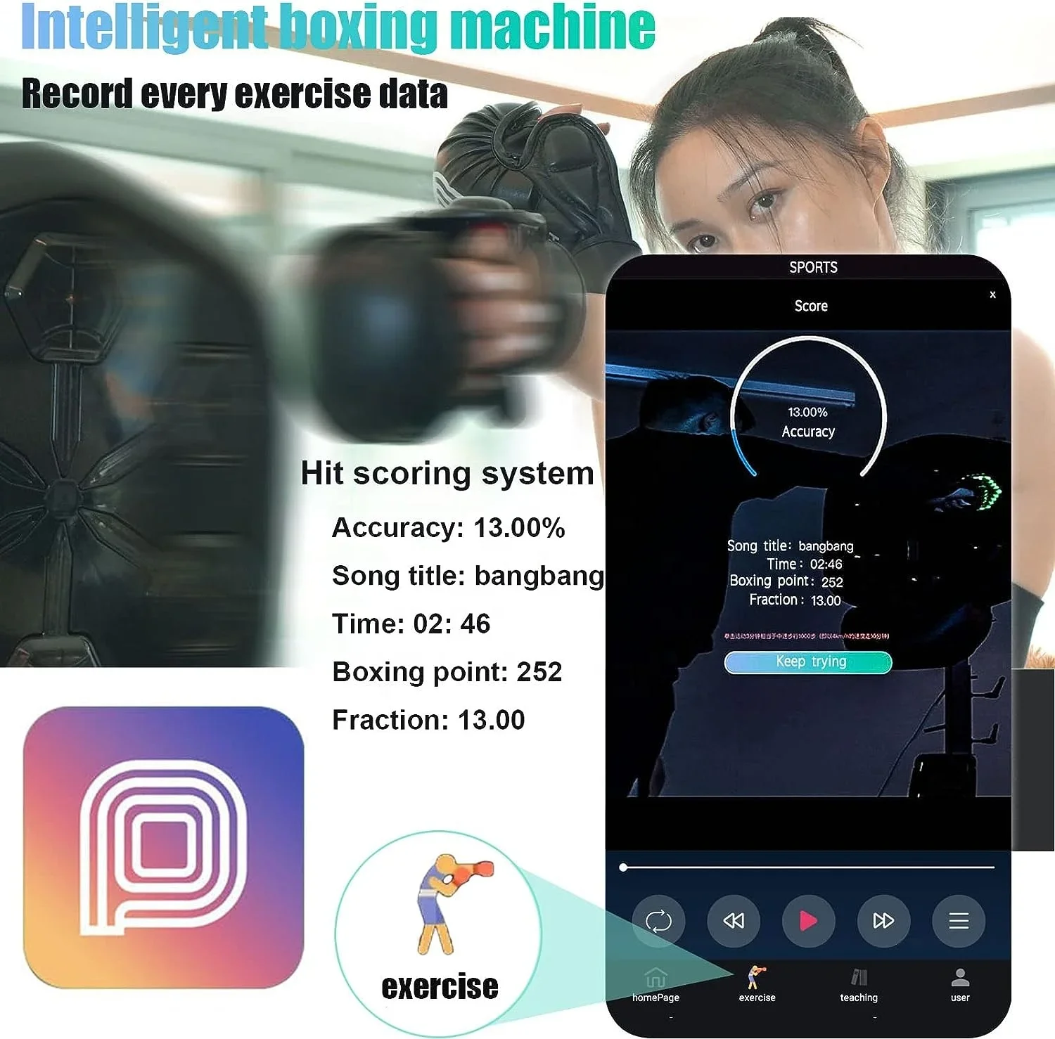 Mini Boxing Music Reaction Target Machine With Blue Tooth Smart Electronic Boxing Musical Machine