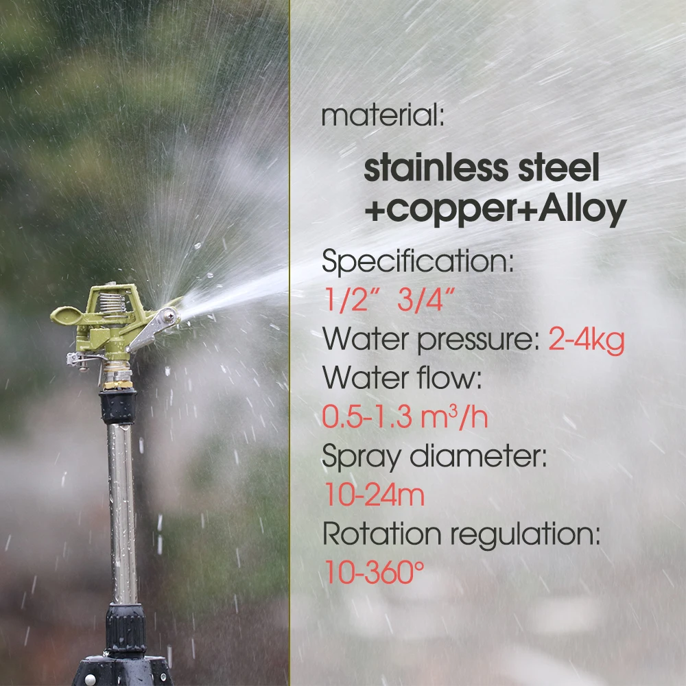 360 degree rotating lawn sprinkler
