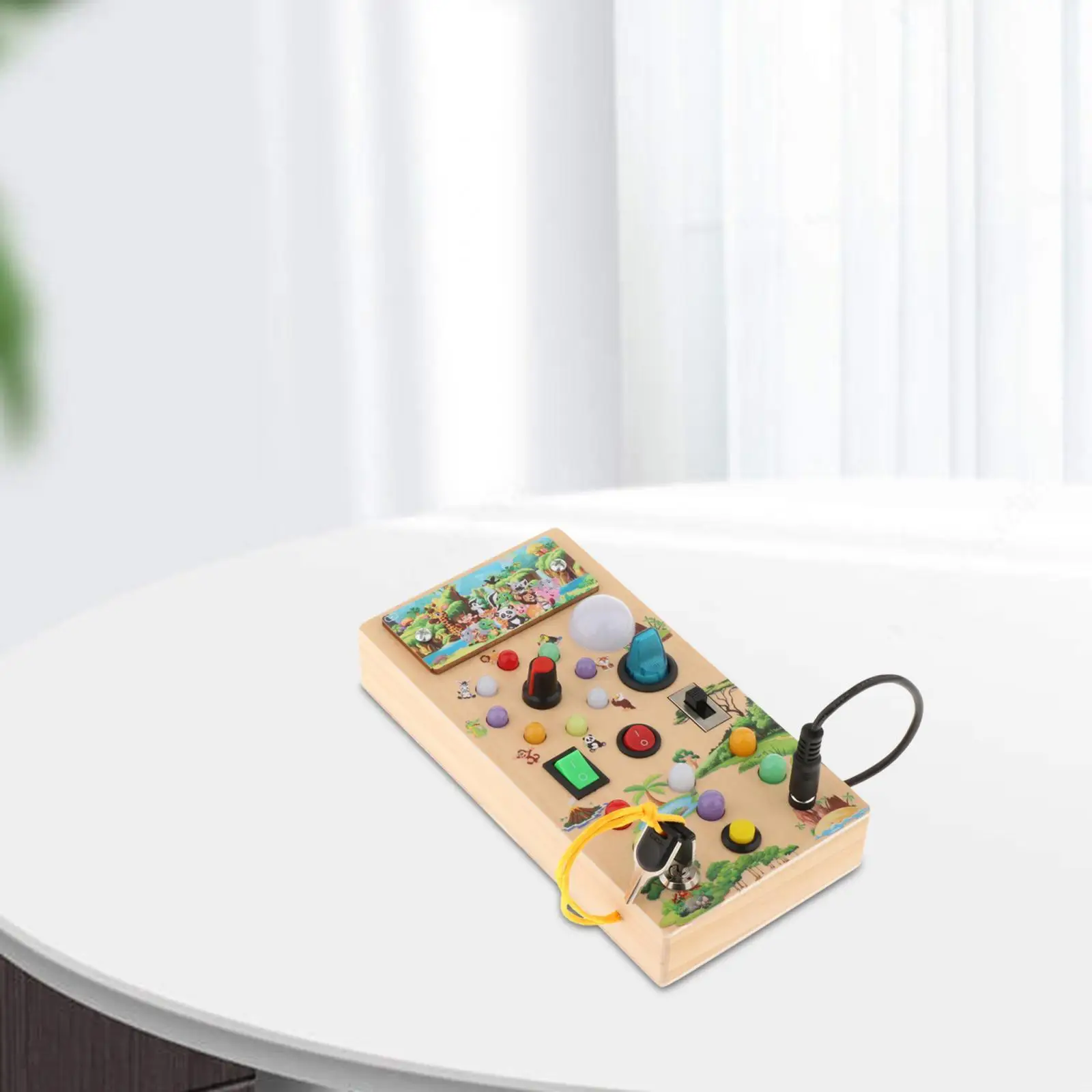 

Switches Busy Board Sensory Board Cartoon Activity Board Fine Motor Skills Early Educational for Children Kids Travel 1-3 Gifts