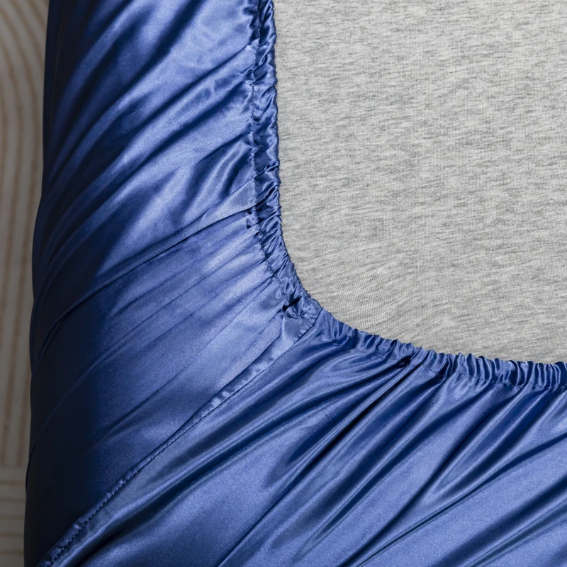 Satin Silk Fitted Sheet for Summer Smooth Bed Sheet Twin/Full/Queen/King Size Bottom Sheets Soft Bed Fitted Sheets 5