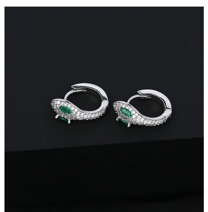 

Bilincolor Light and Luxurious Snake Shaped Elegant Earrings Inlaid with Zircon For Gift or Party