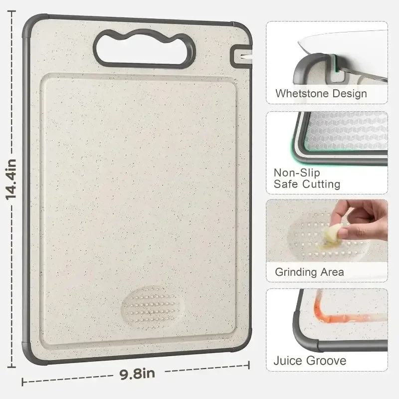 New Stainless Steel Cutting Board Double Sided Chopping Board for Kitchen Scratch Resistant Anti-Slip Silicone Edges