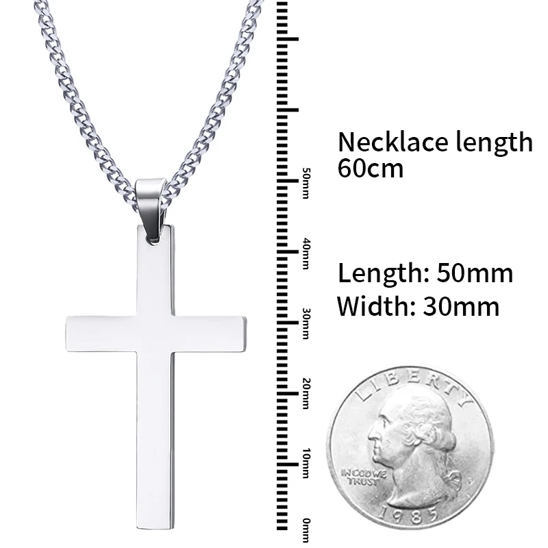 Fashion Stainless Steel Cross Pendant Necklace For Women