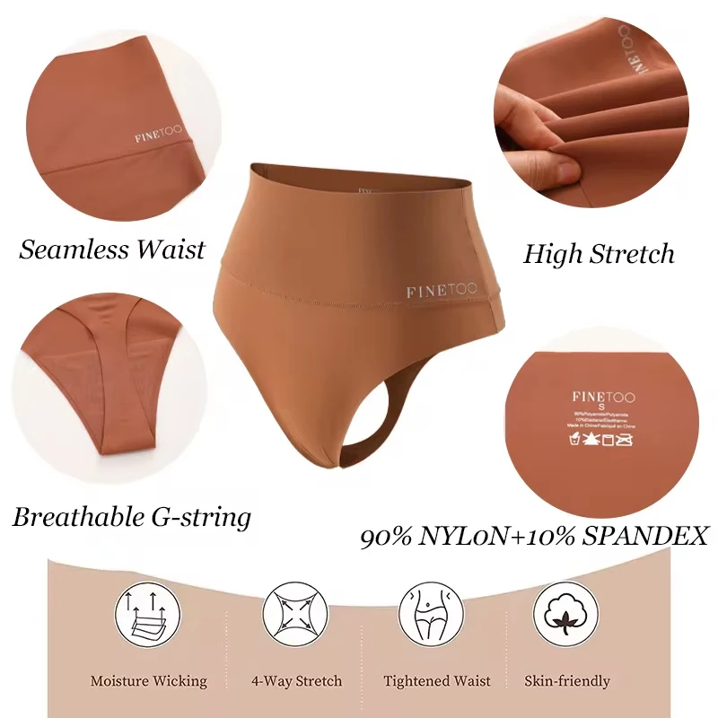 3pcs Women Seamless Bodysuit Shapewear High Waist Panties Tummy Control Thongs Female Slimming Waist Trainer Underwear G-string