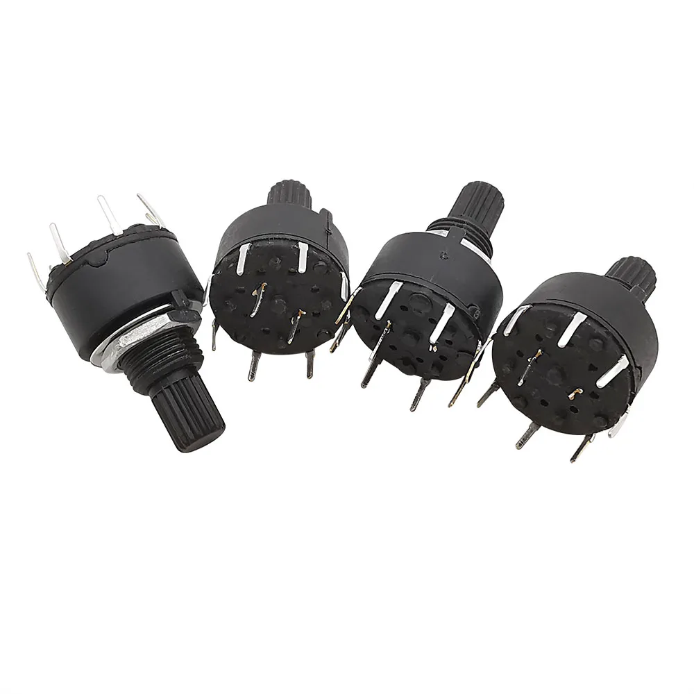 SR16 Plastic 16 MM Rotary Band Switch 1 Pole / 2 Pole 3 / 4 / 5 / 6 / 8 Position Handle Length 15MM Axis Band Switch 1