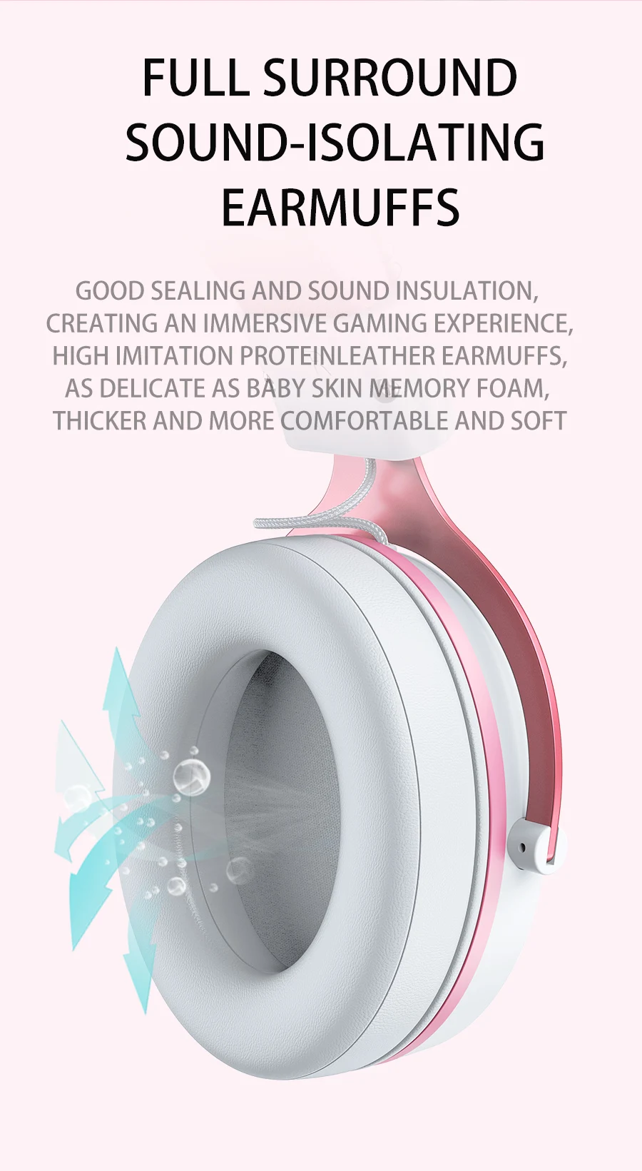 Headset Gamer ONIKUMA X10 Branco Rosa, Orelha de Gato destacável, Com fio, Microfone - ROLKO tech