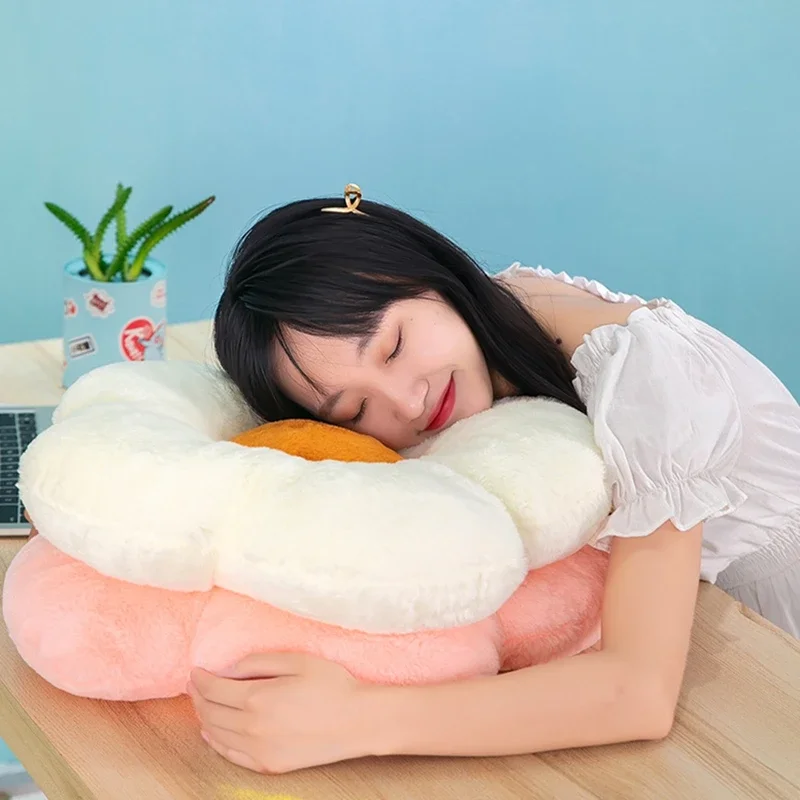 35cm/50cm Sunflower Cushion Soft Warm Sofa Bed Sleeping Back Colorful Flowers Plush Pillow Home Decor Floor Winter Thick Mat 2