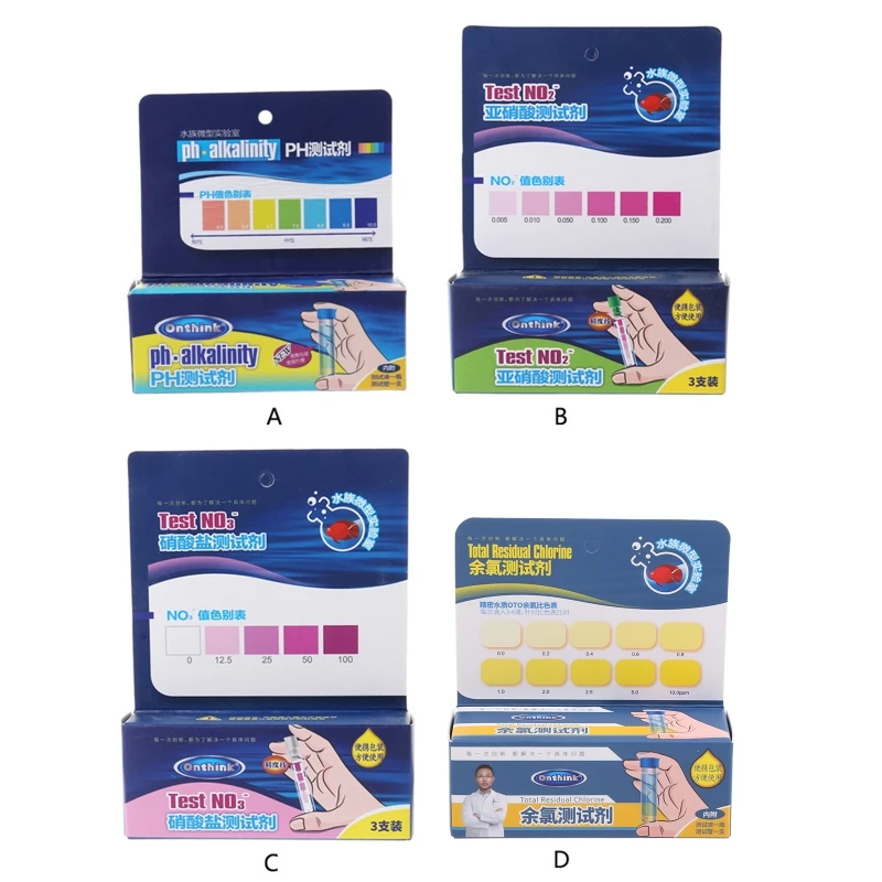Aquarium Test Liquid Saltwater Aquarium Water Testing Detect pH Nitrite NO2 NO3