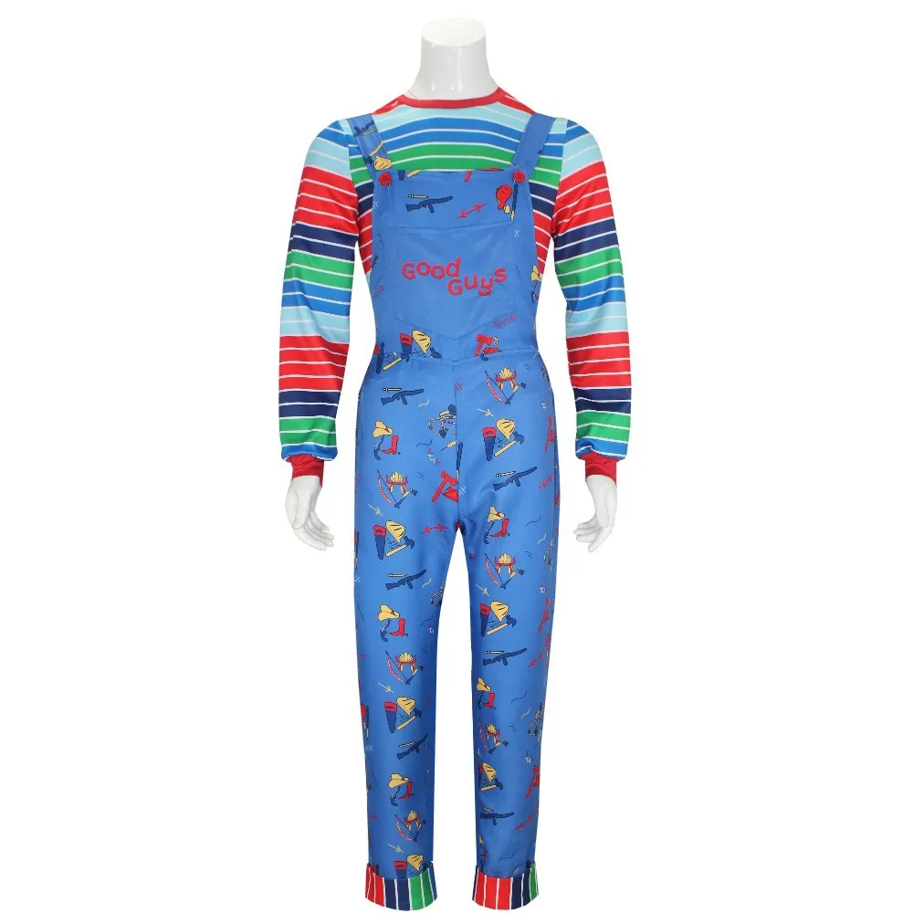 Movie Child s Play Chucky Cosplay Tops Strap Pants Jumpsuits Overalls Adult Clothing Halloween Carnival Horror