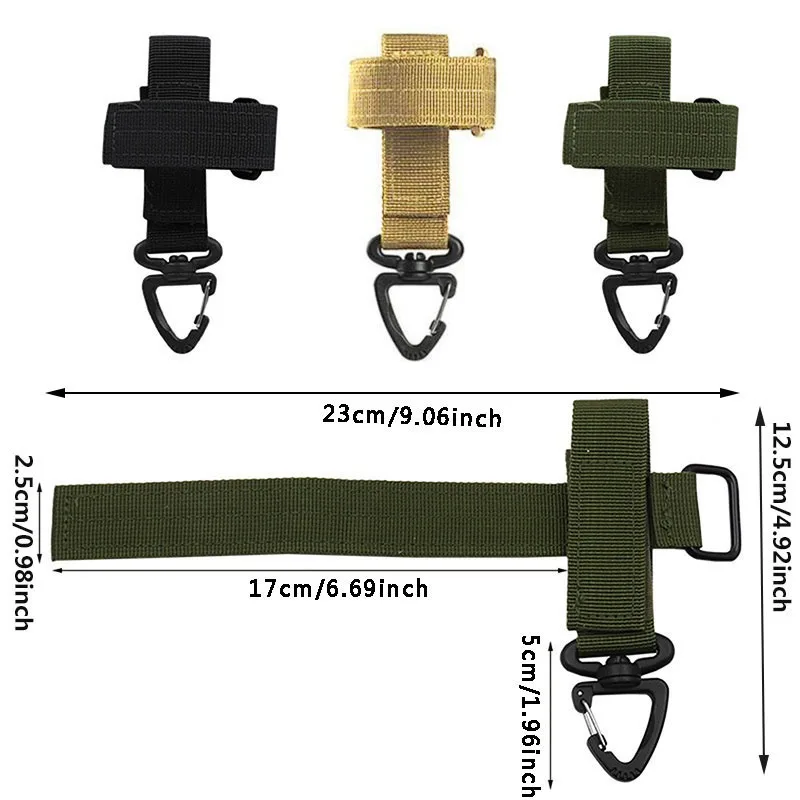 1/2/5/8PCs New Multi-purpose Tactical Gloves Buckle Glove Hook Military Fan Outdoor Climbing Rope Storage Adjust Camping Hanging mini flashlight
