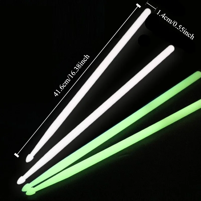 Glow-in-the-Dark Luminous Nylon Drumsticks - Fluorescent Bright Light Musical Accessory