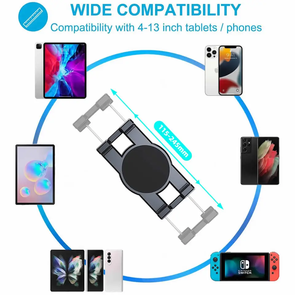 핸들 바 태블릿 클램프 마운트 4.7  13 인치 오토바이 자전거 스쿠터 클립 전화 홀더 iPad 12.9 S8 S7 Fe Plus 스탠드