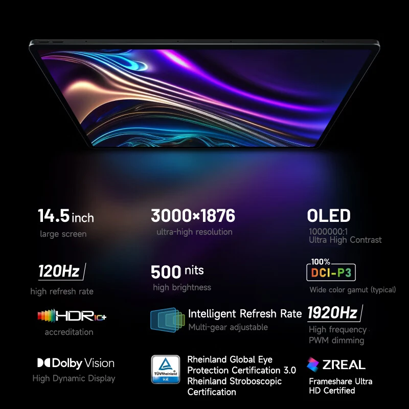 Lenovo tablet Legion Y900 14.5" 3K OLED 120Hz DP-in PC Second Screen Dimensity 9000 12300mA Batterie Lenovo Gaming Tablet PC 6