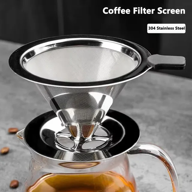 Coffee Filter Holder Reusable Tea Strainer Metal Coffee Filter Baskets Mesh Strainer for Enhancing Your Coffee-Making Experience